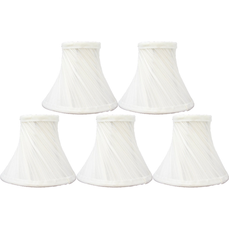 Abat-jour candélabre en soie/candélabre en soie H 5 po x l 6 po (attache), Blanc cassé