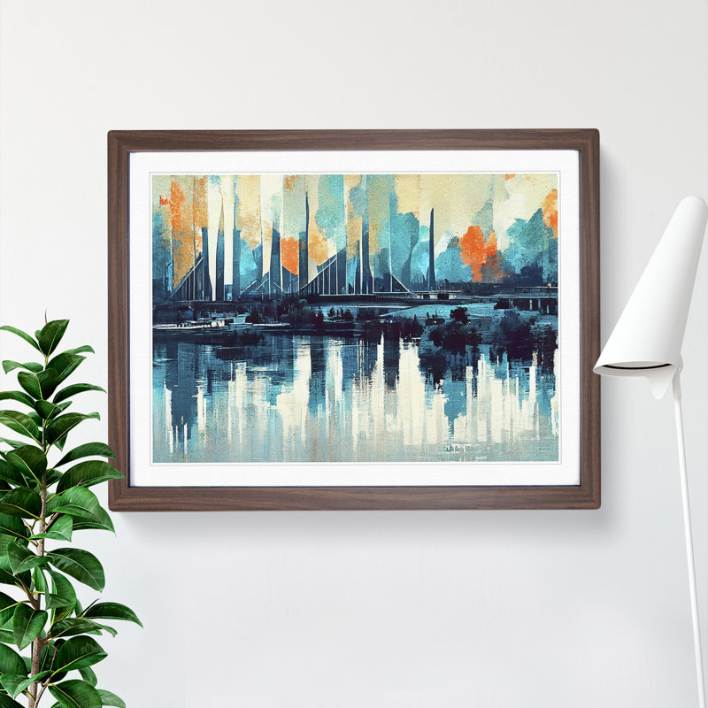 Abstract River Art Vol.3 - Framed Print, 34cm H x 46cm W x 2cm D, Walnut