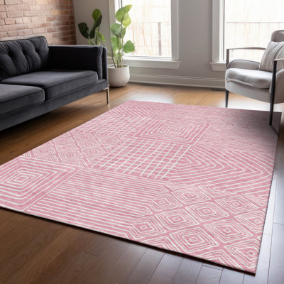 Tapis intérieur / extérieur rose Junia 