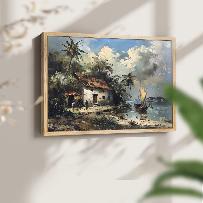 Série nautique-CLxxxi - reproduction encadrée - réarmable, H 16 po x l 20 po, Naturel