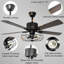 Ventilateur de plafond industriel avec lumière de 52 pouces