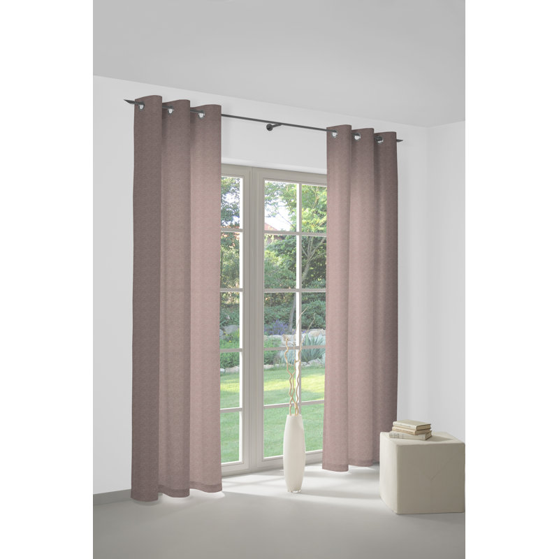 Torbole Polyester Blend Room Darkening Curtain Single Panel, Apricot, 132cm x 295cm Drop