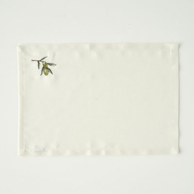 Olive Embroidered Placemat
