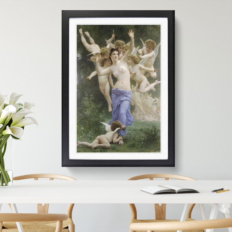 The Invitation by William Adolphe Bouguereau - Picture Frame Painting, Black, 36cm H x 27cm W x 2cm D