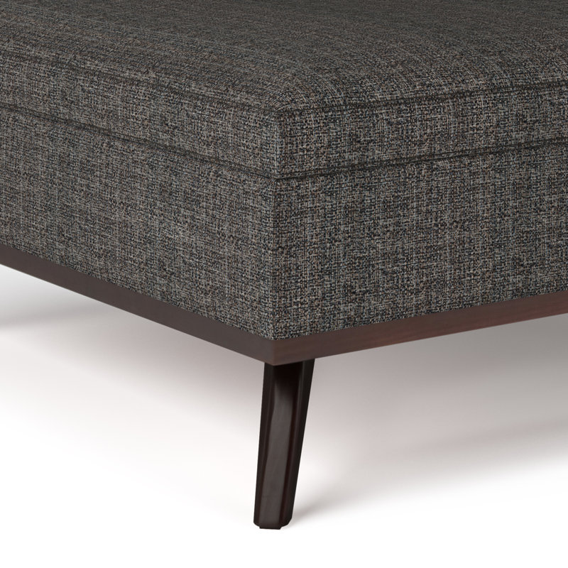 Owen Mid Century Ebony Square Storage Ottoman