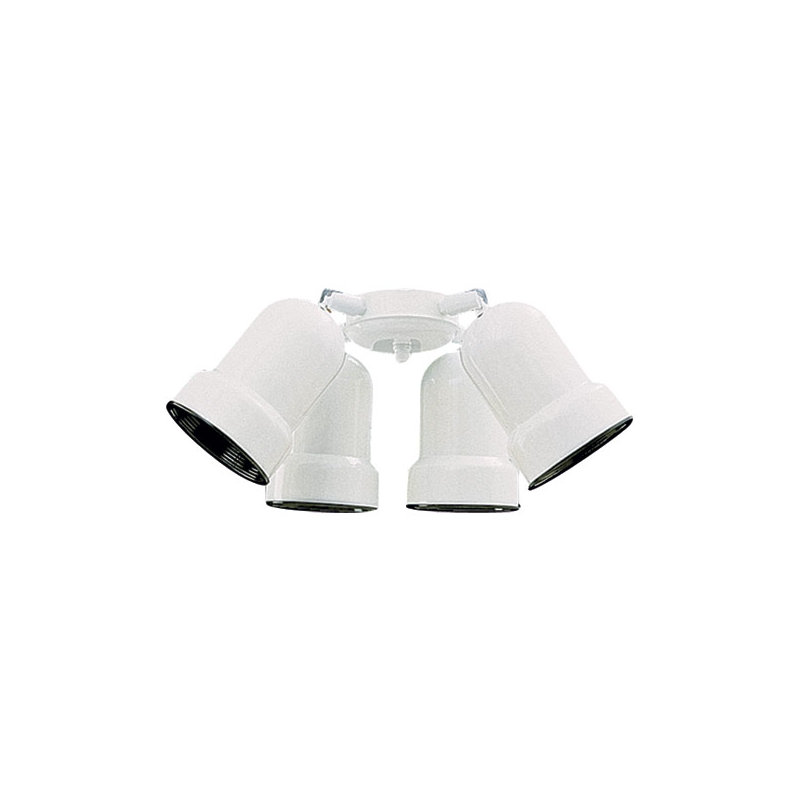 4-Light Branched Ceiling Fan Light Kit, Fluorescent, White