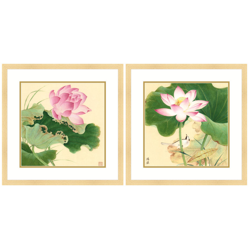 Lotus in Summer - 2 Piece Single Picture Frame Print Set