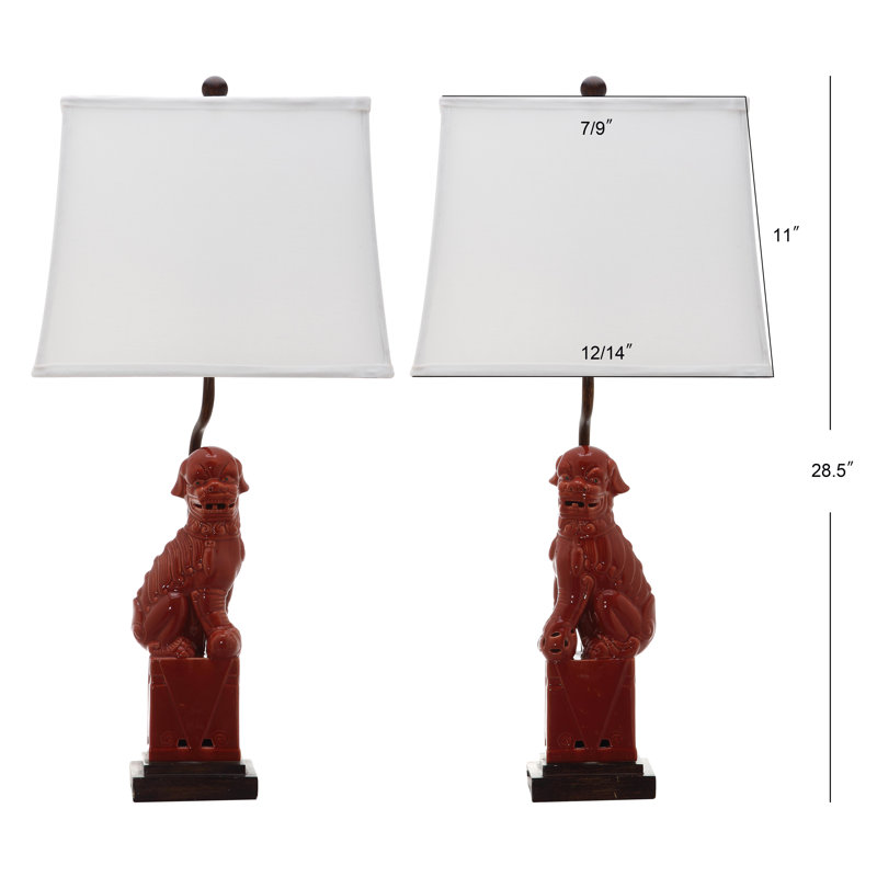 Ensemble de lampes de table 28 po Mcchristian, Rouge