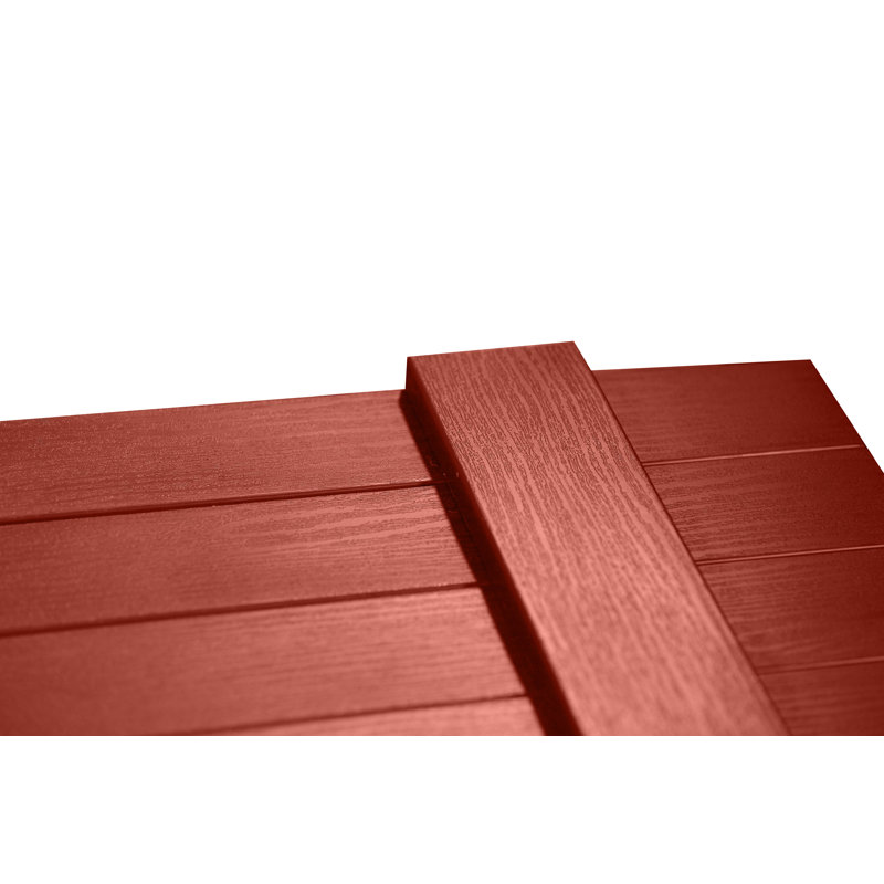 Paire de volets en vinyle fermés à quatre planches et lattes, Rouge, 47 po