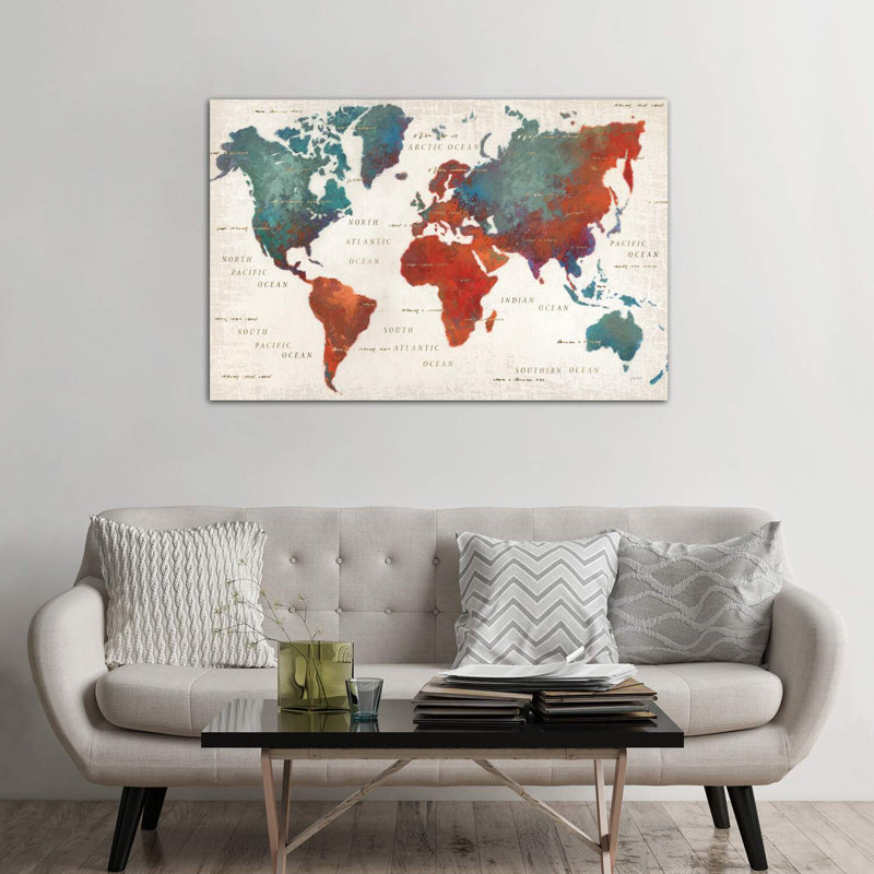 Monde coloré I - Impression, H 40 po x l 60 po x 1,5 po, Toile tendue