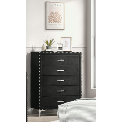 Meuble de chambre 1 pièce à cinq tiroirs Glam Style