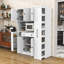 Armoire de rangement extra-profonde avec huche, tablettes latérales coulissantes et tablettes réglables-115984557