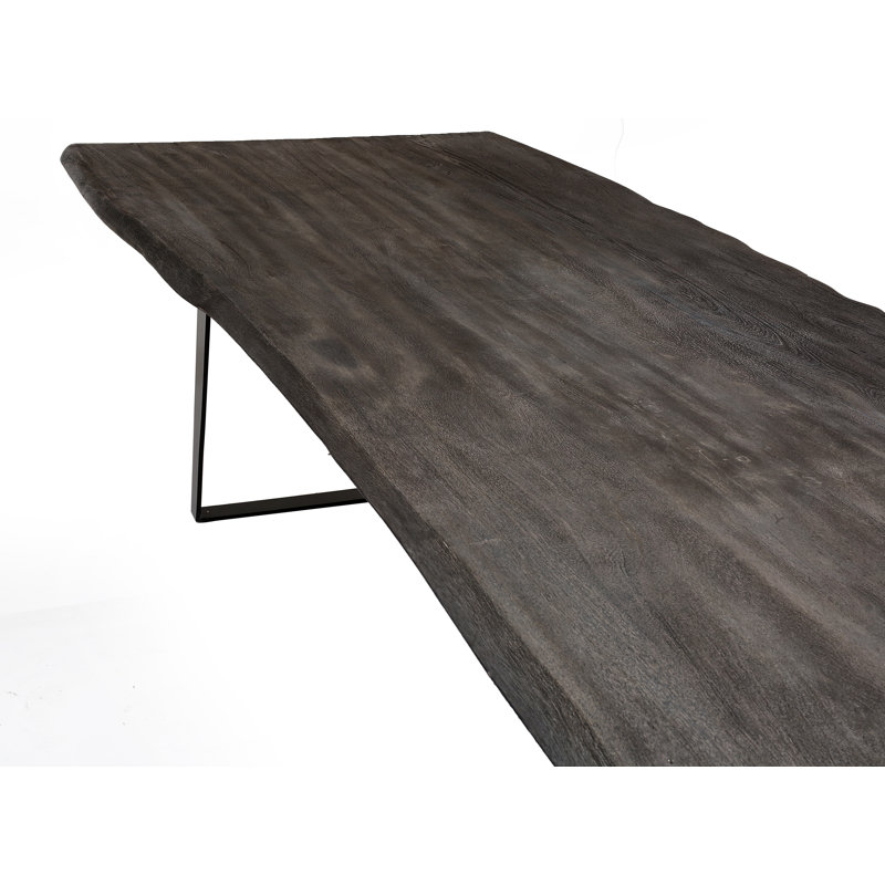 Table de salle à manger extensible d’acacia Reposa, H 30 po x L 79 po x l 39 po, Acacia gris
