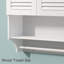 Armoire de salle de bain murale avec portes à persiennes, tablette ouverte, tablettes réglables et barre à serviettes-1287347166