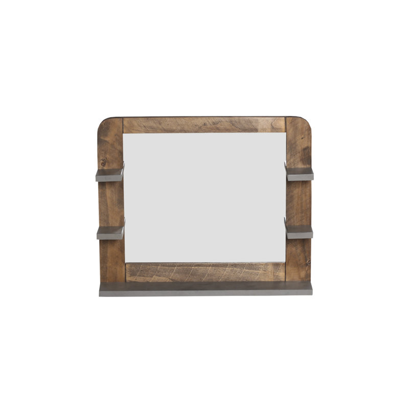 Trevon Wood Flat Wall Mirror