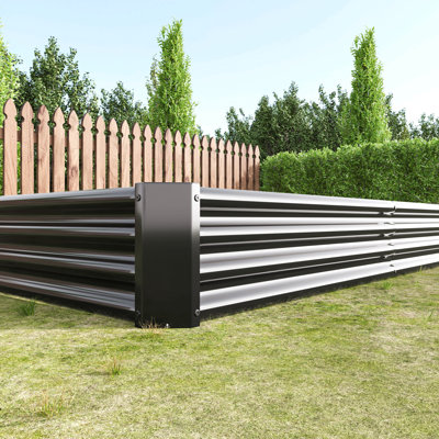 Raised Garden Bed Kit - Metal Raised Bed Garden 7.6X3.7X0.98Ft For Flower Planters, Vegetables Herb