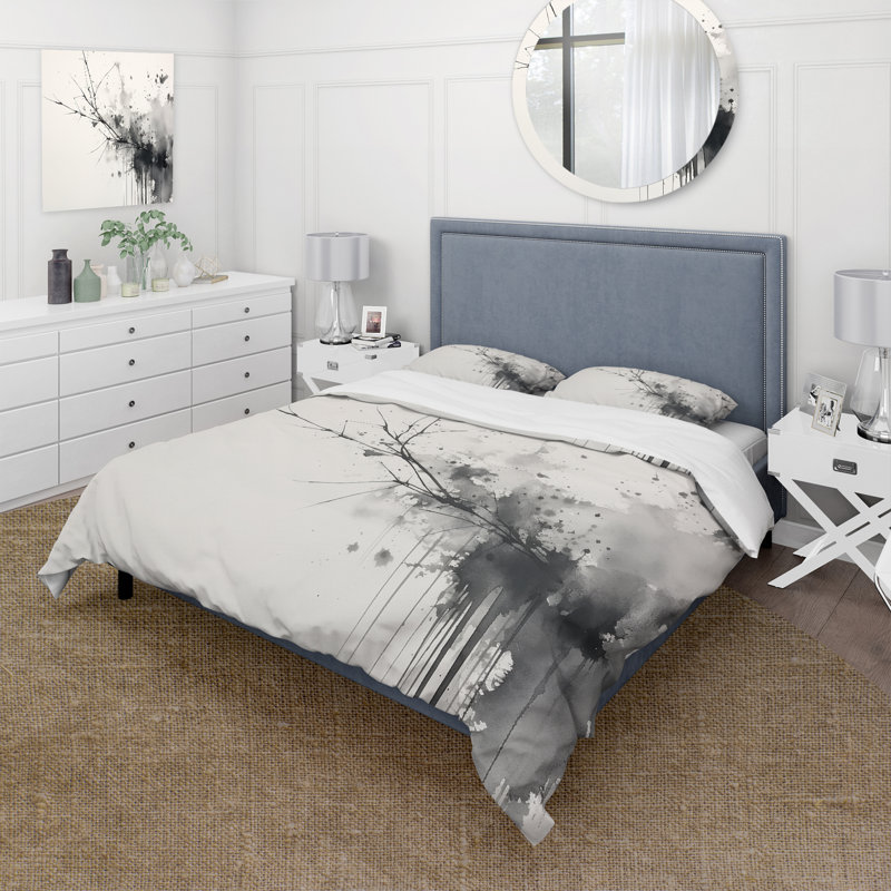 Ensemble de housse de couette noir et blanc Pure Serenity I - Abstract Minimalisme