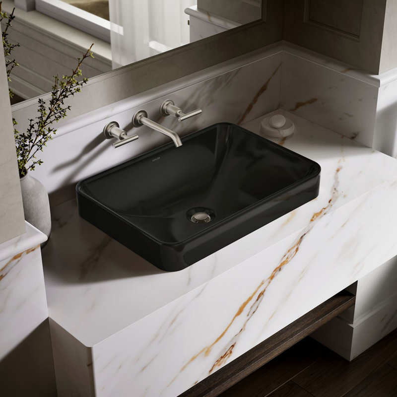 Vox Rectangle Vessel Bathroom Sink In Black