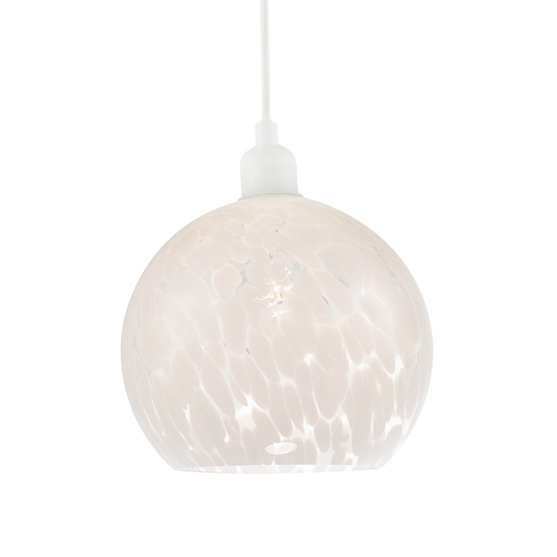14cm H Glass Round Pendant Shade ( No Direct Attachment Method ) in White