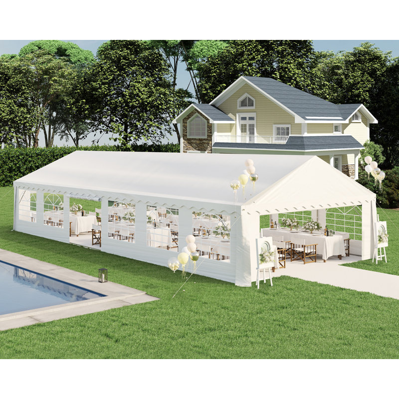 20Ft X 40Ft Canopy with Rolled Sidewalls,White, 20 (ft.) x 40 (ft.), White