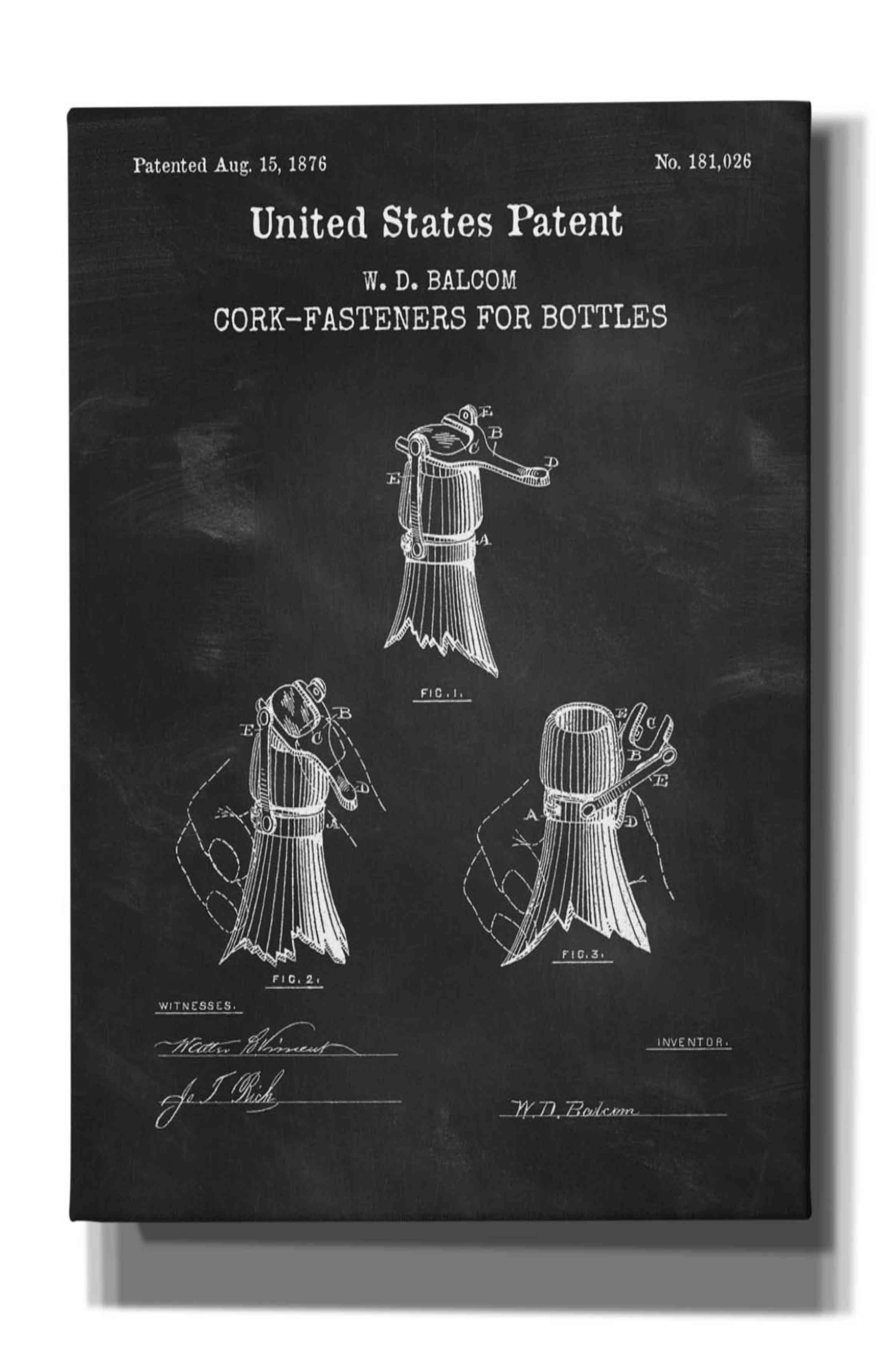 Williston Cork Fastener Blueprint Patent Chalkboard Wrapped Canvas Drawing Print Wayfair