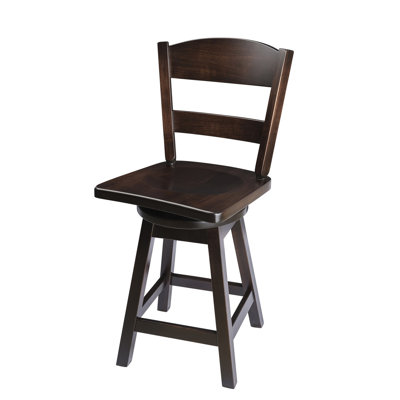 Caine Swivel Solid Wood Counter Stool