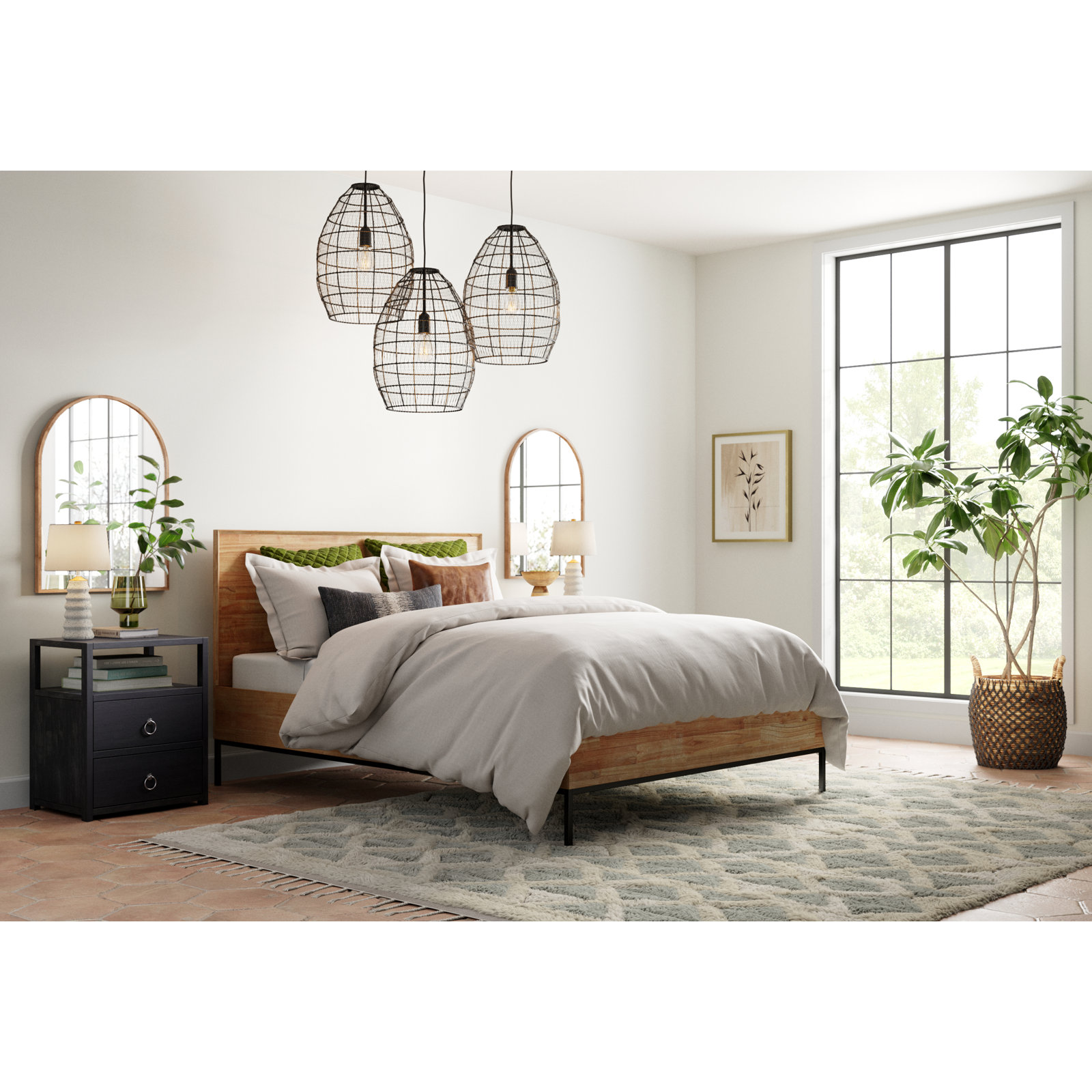 Neddie Single Light Metal Dimmable Pendant, Black