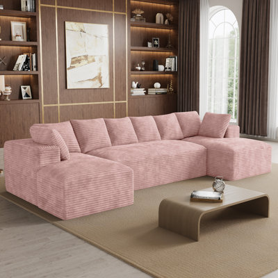 Adame Boneless Compression Sectional Oversized Sofa Couch With Pillows