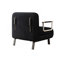 Fauteuil-lit convertible de 31,5 po, canapé-lit à trois volets avec dossier et coussin réglables, canapé-lit de loisirs avec structure en acier robuste pour la maison et le bureau, fauteuil-lit confortable noir