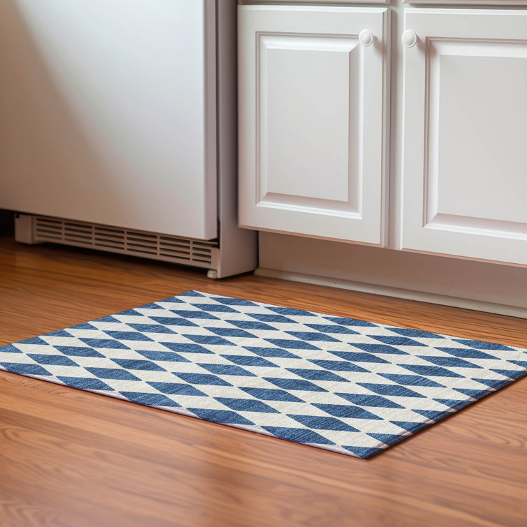 Premium Machine Washable Cerrito AMF578 Navy Rug