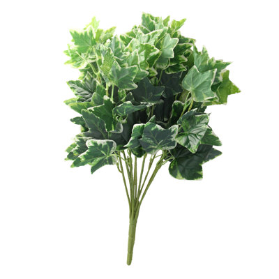 19" Green and White Two Toned Artificial Sweet Potato Spring Floral Bush