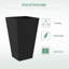 Ensemble de 3 grands pots de fleurs empilables en bois artificiel avec trous de drainage pour terrasse de patio-130583939-130583941