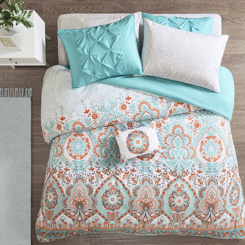 Lit simple TG avec édredon et draps imprimés - Draps, Charisme, Édredon simple TG + 8 pièces supplémentaires