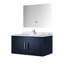 36 po Miroir à DEL et meuble-lavabo de salle de bain bleu marine avec comptoir en marbre et robinet - comptoir élégant 22 D, robinet, matériaux durables-121112183