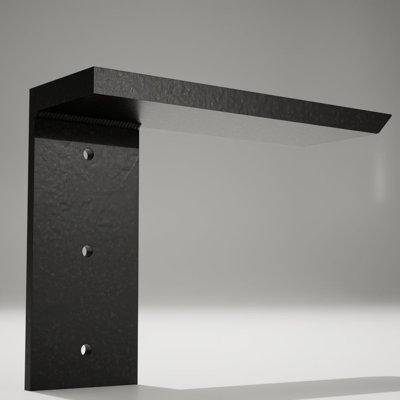 26in. x 2.5in. x 6in. The Original Side Wall Hidden Countertop Support Bracket - Left Industrial