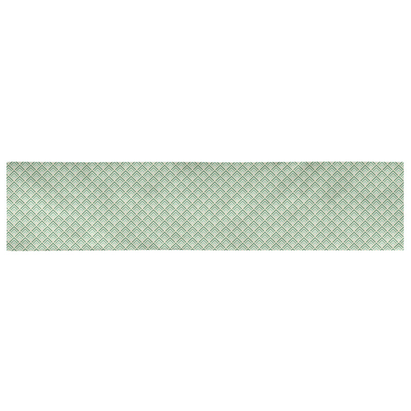 Chemin de table géométrique Avicia, 91,5 po x 17,5 po, Jaune / vert, Coton