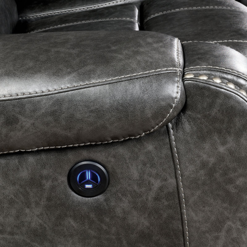 Causeuse inclinable Eberhardt, Alimentation, Faux cuir gris