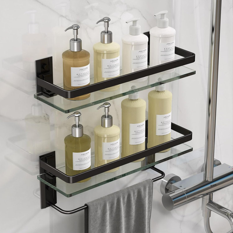15.7'' W Storage Rack, Matte Black
