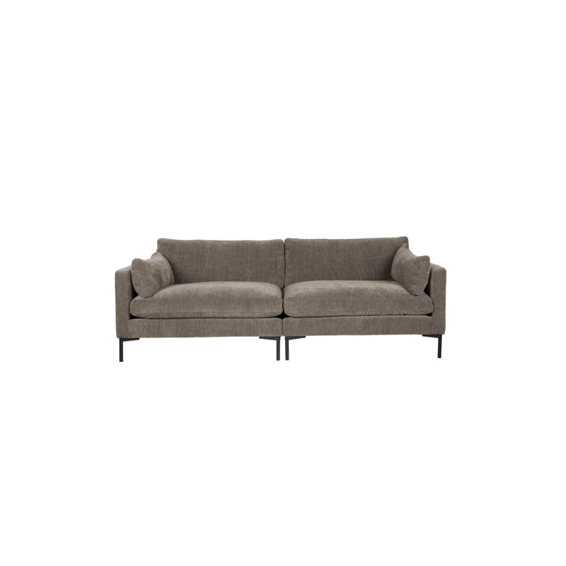 Canapé à accoudoirs carrés 91 po Summer, Mélange de polyester brun