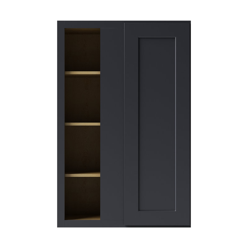 Armoire de coin murale, L 27 po x H 42 po x P 12 po, Noir Shaker