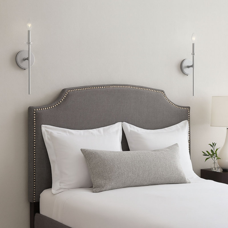 Sapello Plug & Play 1-Light Wall Sconce in Transitional and Modern Style-16 Inches Tall and 5 Inches Wide, Brushed Nickel