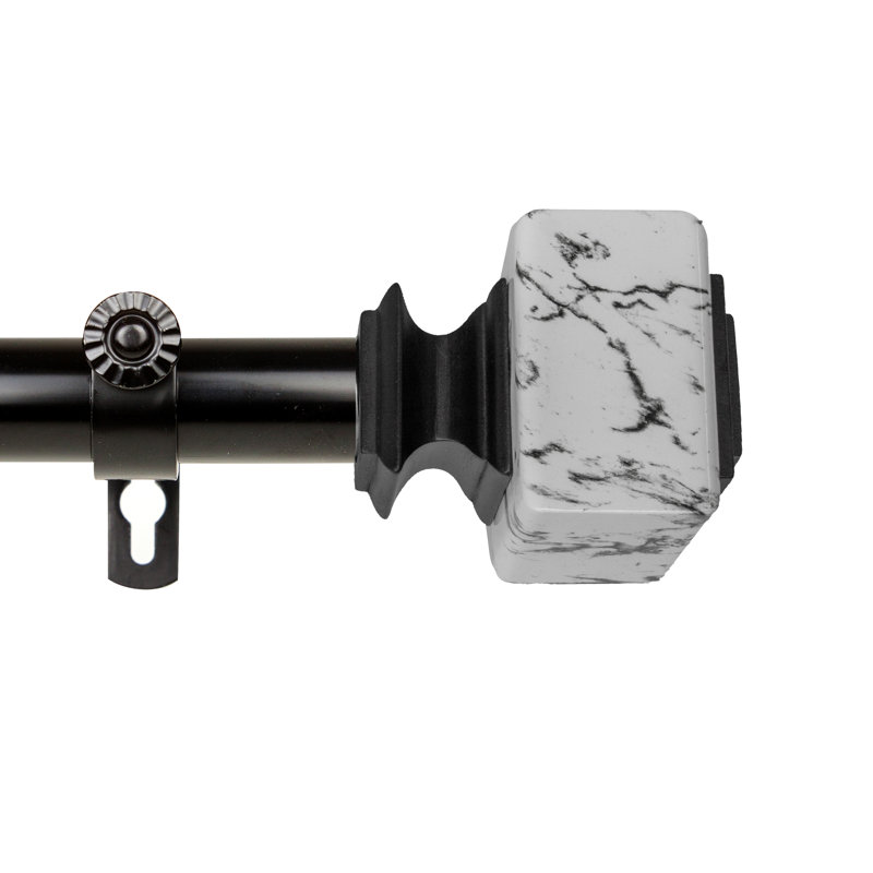 Tringle à rideaux simple réglable 1 po Braynon, H 2,5 po x l 48 po x P 3,63 po, Noir