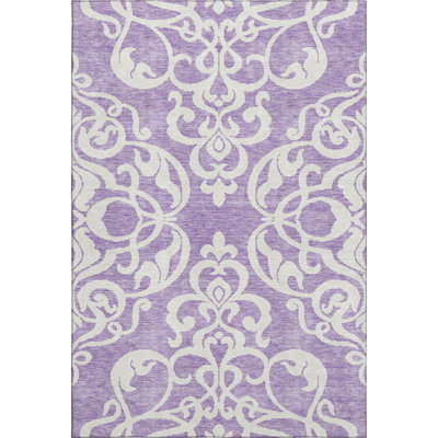 Premium Machine Washable Prisco Purple Rug