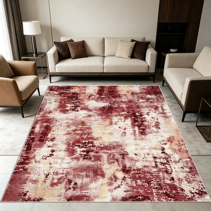 1PC Geometric Blue Abstract Block Mosaic Pattern area rugs for Living Room, Soft and Comfortable, Suitable for all seasons, easy-to-maintain, machine washable Indoor floor mat, Under Table Farmhouse suitable for dining room, bedroom, entryway.