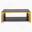 Table basse moderne rectangulaire noire, miroir-945901126