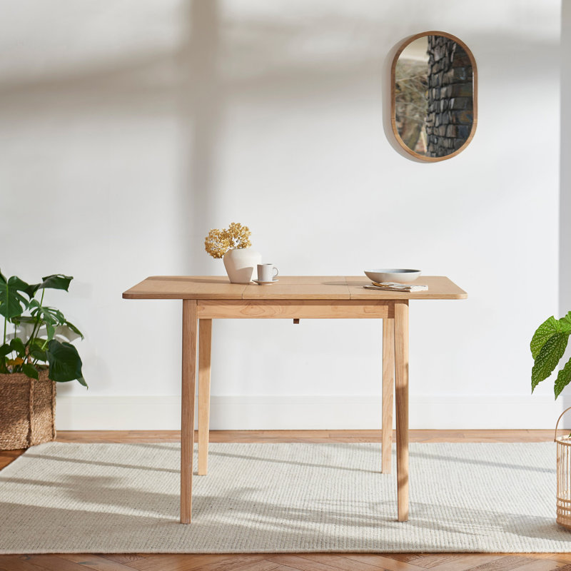 Extendable Solid Wood Base Dining Table, Whitewash Oak