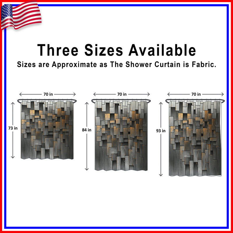Rideaux de douche géométriques rectangulaires très longs, 70 po l x 72 po H