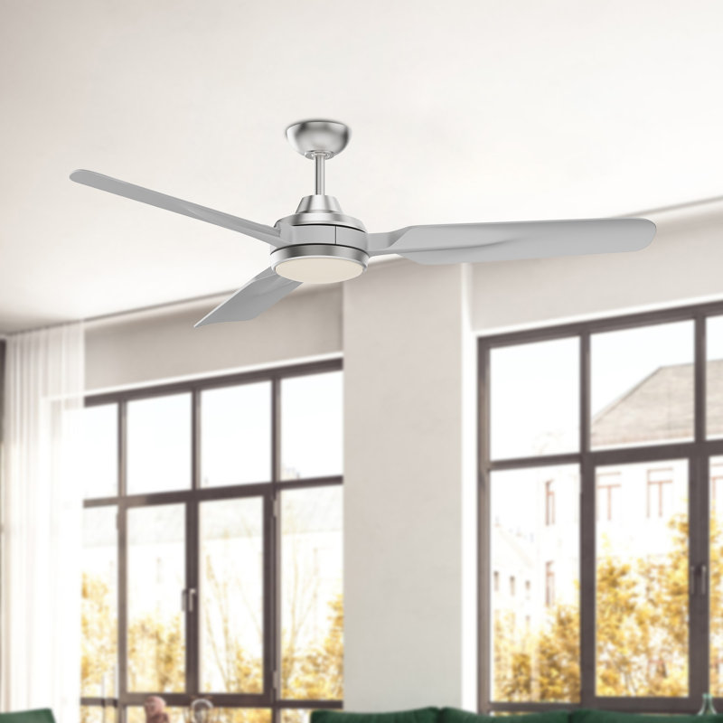 Fremont LED Downrod Ceiling Fan, Brushed Nickel