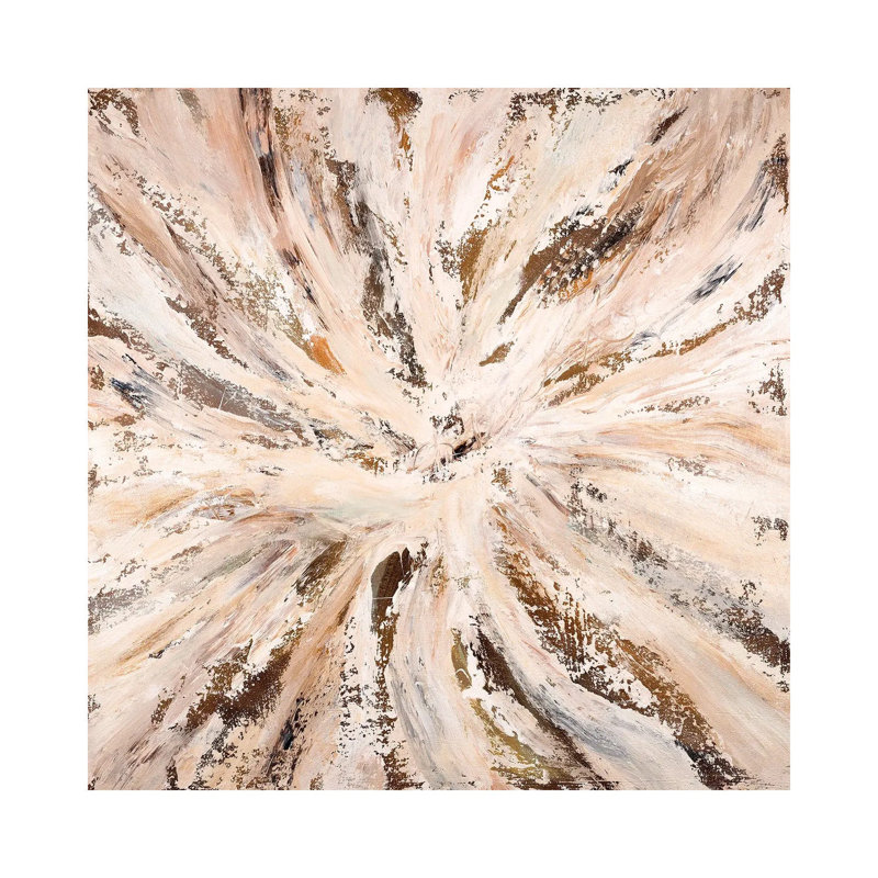 Neutral Sunburst by Radek Smach - Wrapped Canvas Gallery-Wrapped Canvas Giclée, 12cm H x 12cm W