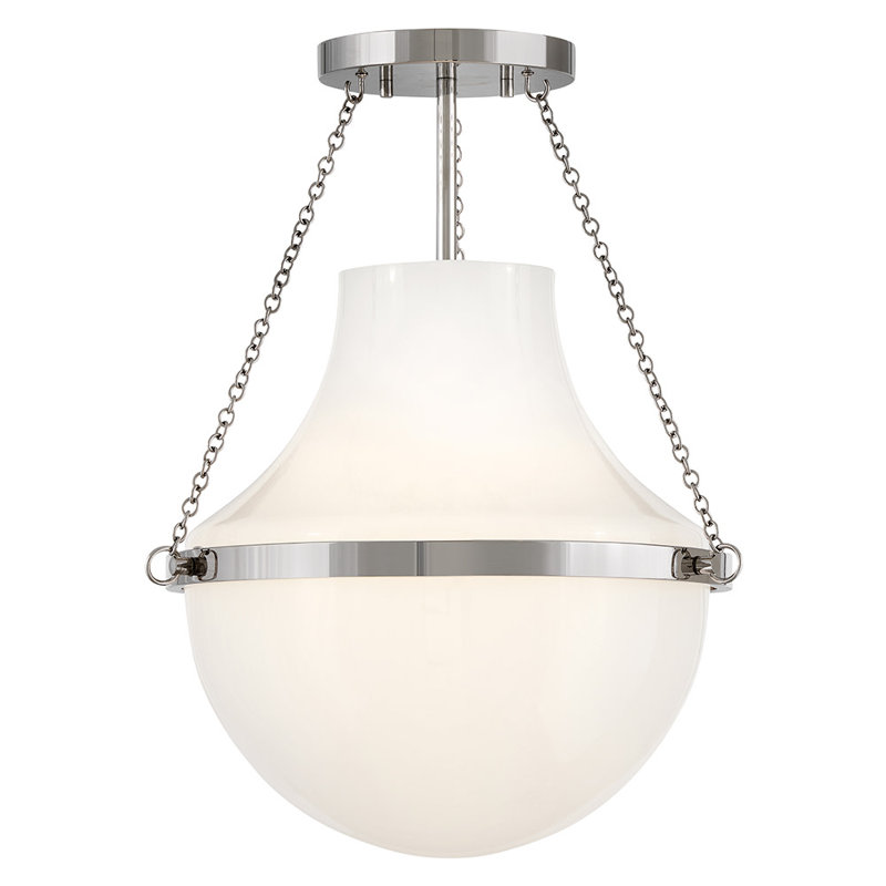 Plafonnier semi-encastré Hinkley Collins, H 18,25 po x l 15 po x P 15 po, Chrome